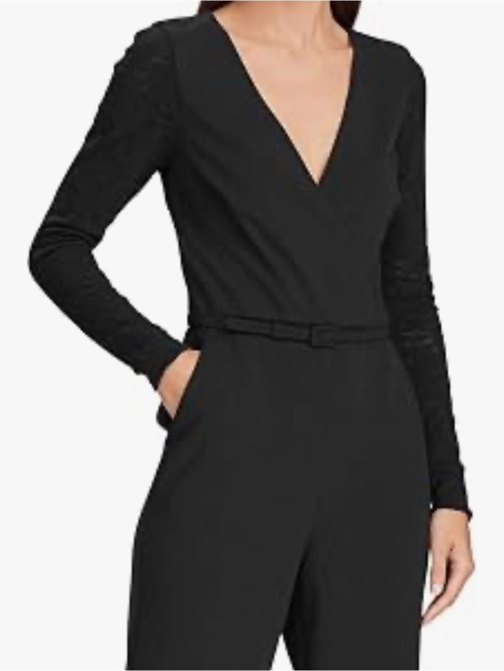 Lauren Ralph Lauren  Black Lace-Sleeve  jumpsuit . 10p